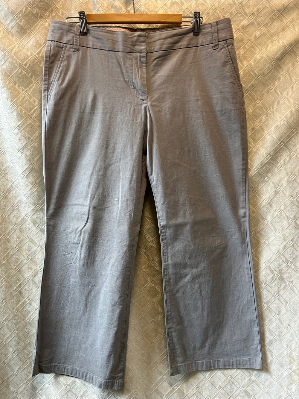J. Crew Size 14 Women’s Wide Leg Pants Stretch City Fit Light Grey